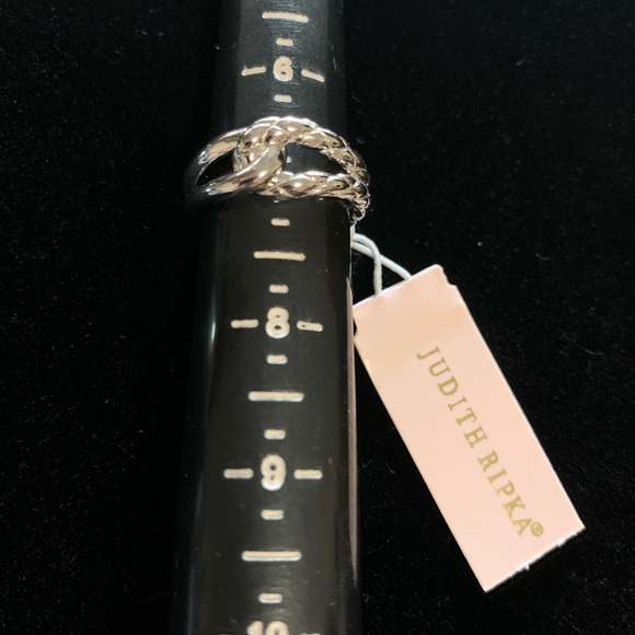 JUDITH RIPKA SIZE 7 STERLING SILVER HALF BRAIDED RING - Picture 3 of 4